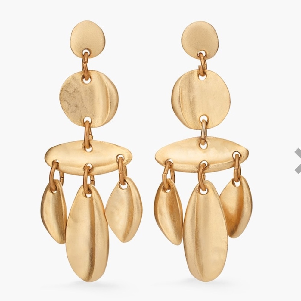 Chico’s gold tone leaf chandelier earring